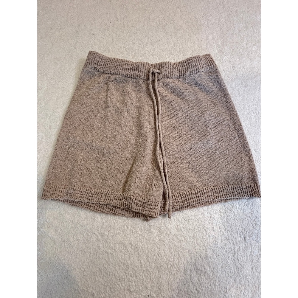 Blu Pepper Tan Beige Knit Drawstring‎ Lounge Shorts Womens Small Back Pockets